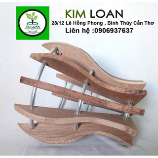 Combo 2 chậu lan gỗ hình ly 18x18cm
