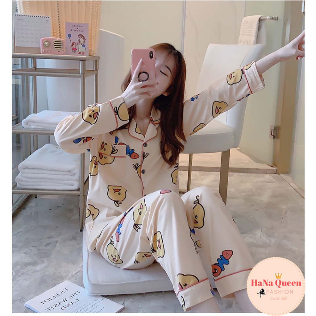 [Mã 12FASHIONSALE1 giảm 10K đơn 50K] [Sẵn hàng] Bộ đồ ngủ Pijama dài tay thu đông mẫu mới hot nhất (video cận chất)