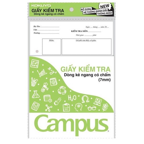 Giấy kiểm tra cấp 2 Campus kẻ ngang có chấm