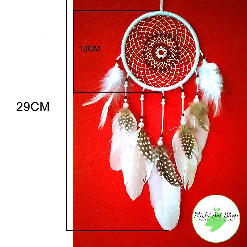 Dreamcatcher phối lông vũ nhẹ nhàng tô điểm cho không gian của bạn thêm đặc biệt DRM10 - Michi Art Shop