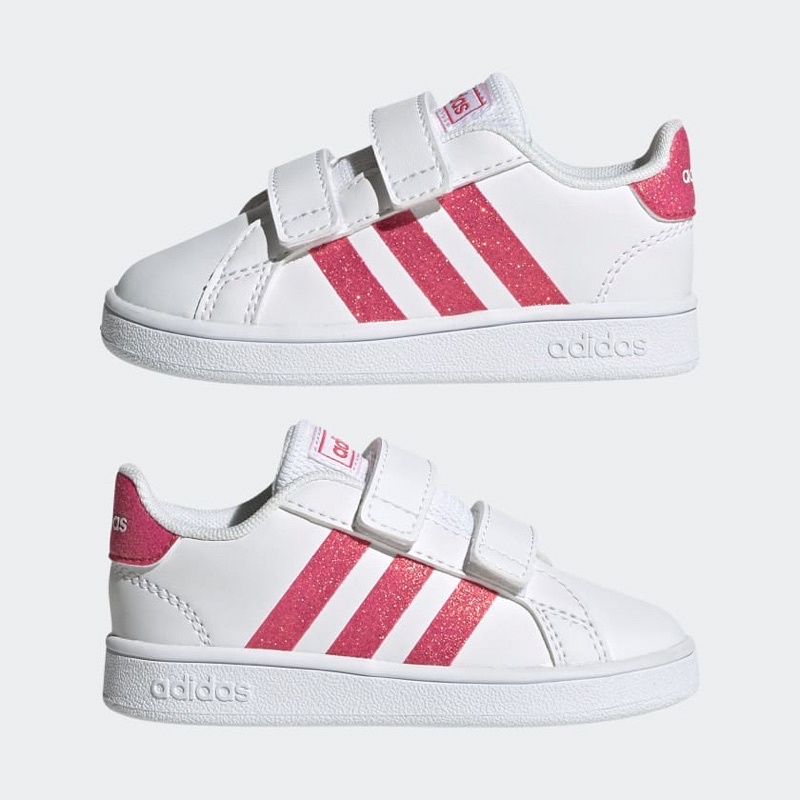 Giày thể thao trắng viền hồng siu xinh cho bé♥️