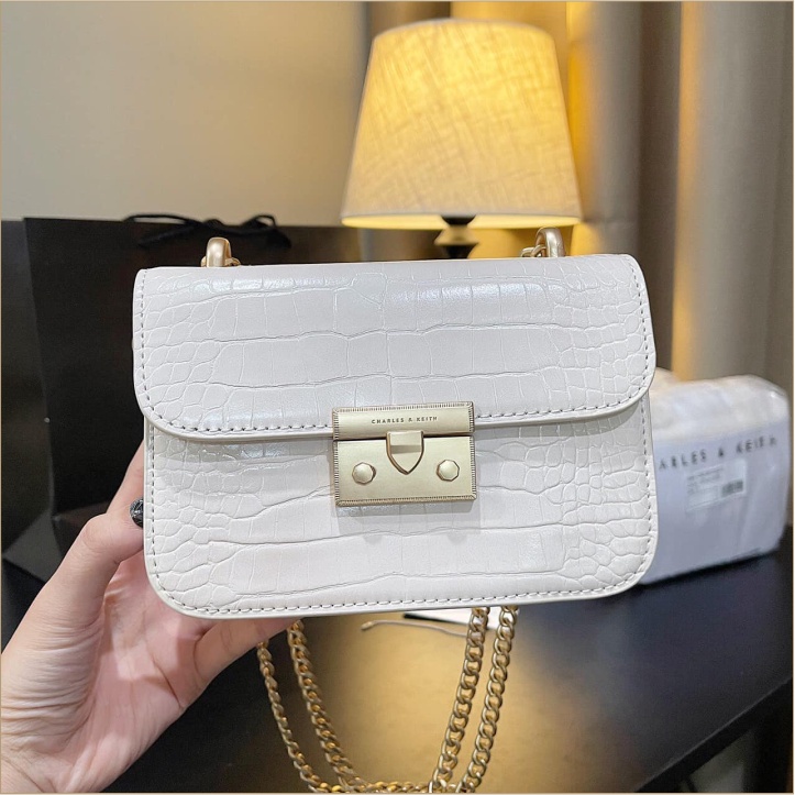Túi Cnk Nữ Vân Da Rắn Sang Chảnh Cho Lady Công Sở DC2001 Có Dây Gắn Rời