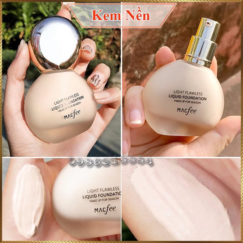 Kem nền che khuyết điểm dưỡng ẩm lâu trôi Macfee Light Flawless Liquid Foundation MLF2