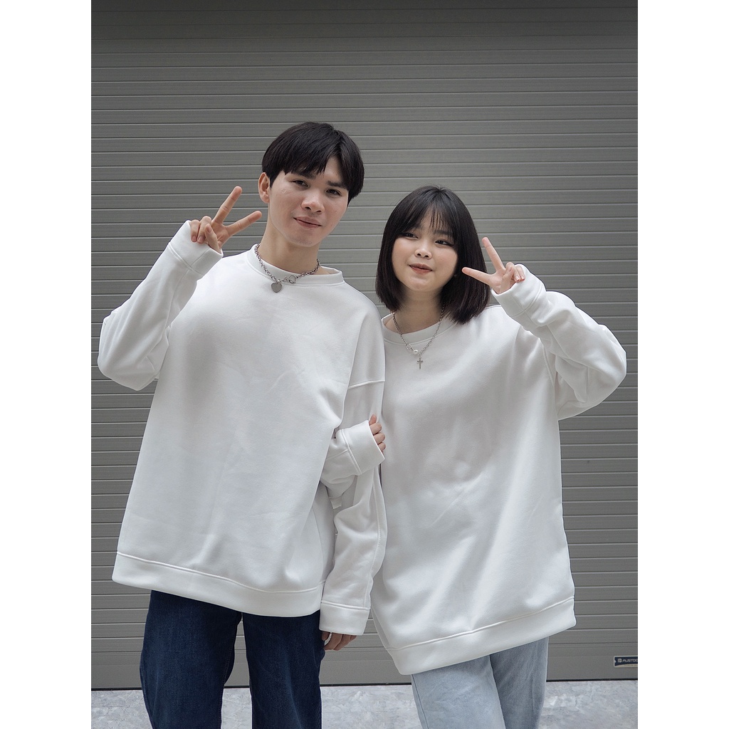 Áo sweater oversize trơn KATI from rộng cho nam và nữ chất liệu nỉ bông | BigBuy360 - bigbuy360.vn