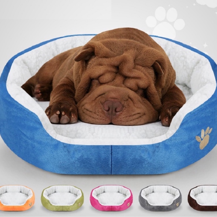 Nệm ngủ, giường ngủ cho chó mèo 50x40cm bằng bông và vải cotton mềm mại