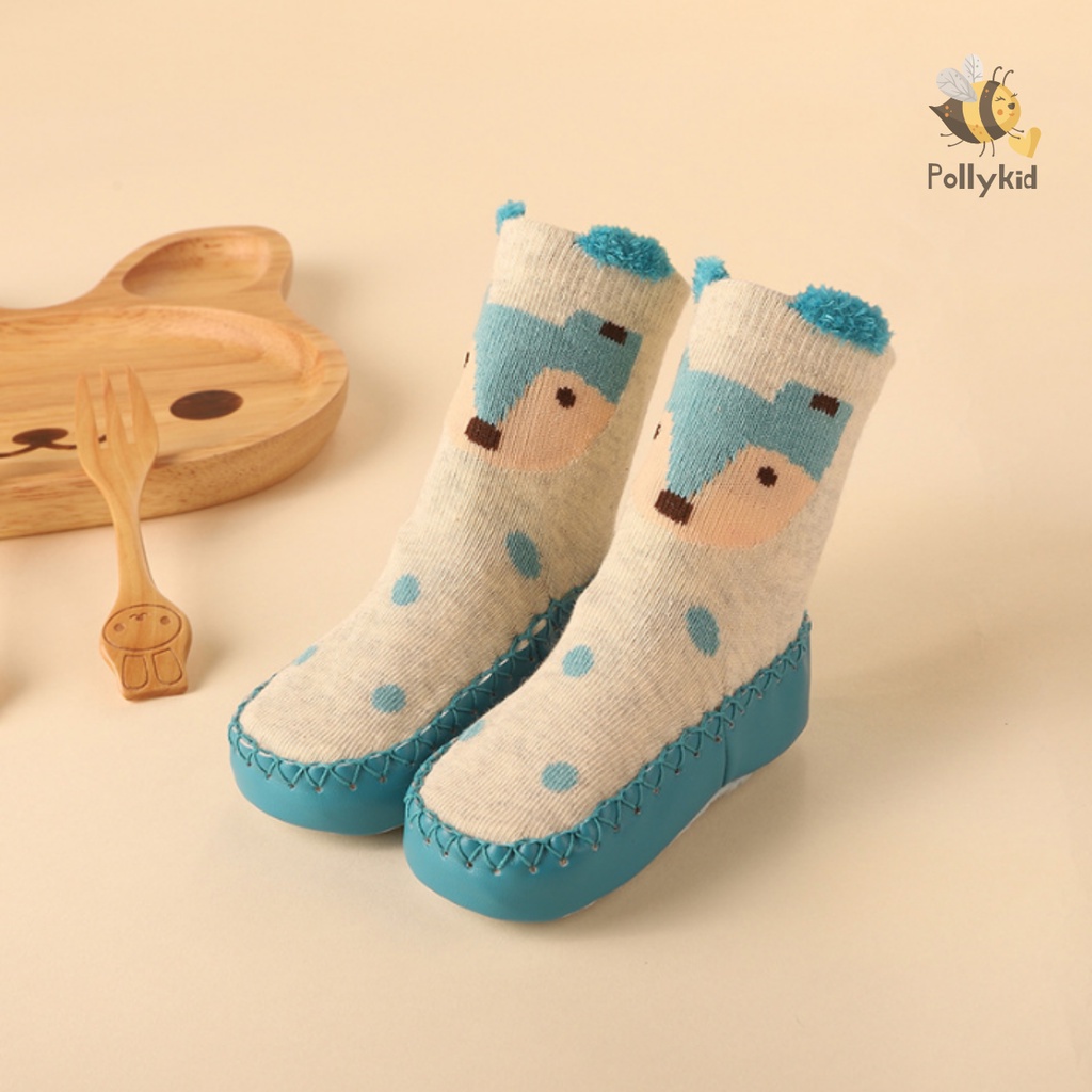 Giày tập đi chống trượt hoạ tiết hoạt hình cho trẻ sơ sinh POLLY KID từ 6 - 30 tháng SP217