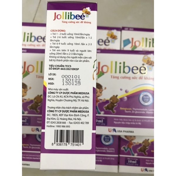 Jollibee Ăn Ngon ngủ tốt bé thông minh Hộp 20 ống