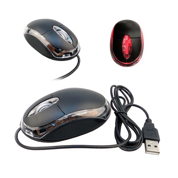 Bánh xe con lăn chuột quang có dây đèn LED dùng cho máy tính , laptop