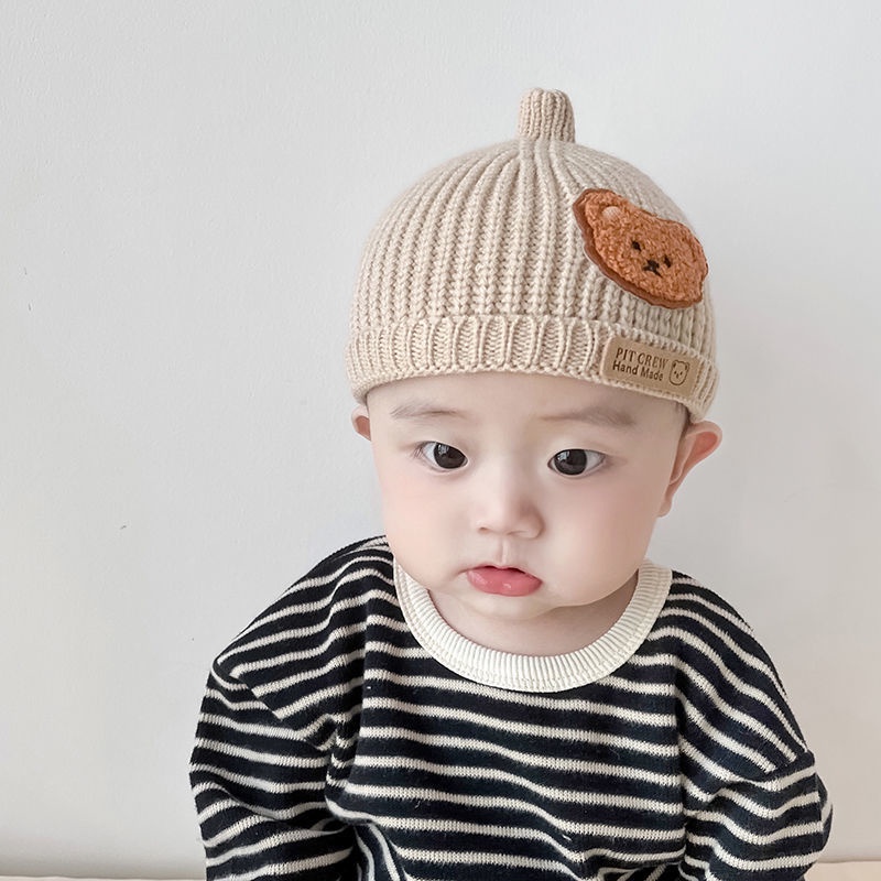 Mũ Len Dệt Kim Họa Tiết Hoạt Hình Xinh Xắn Theo Phong Cách Thu Đông Dành Cho Bé