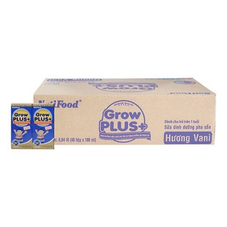 Thùng sữa bột pha sẵn Nuti Grow Plus Xanh 180ml (48 hộp)