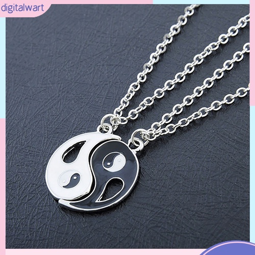 Set 2 Dây Chuyền Mặt Ghép Hình Vòng Tròn Âm Dương Cho Bạn Thân