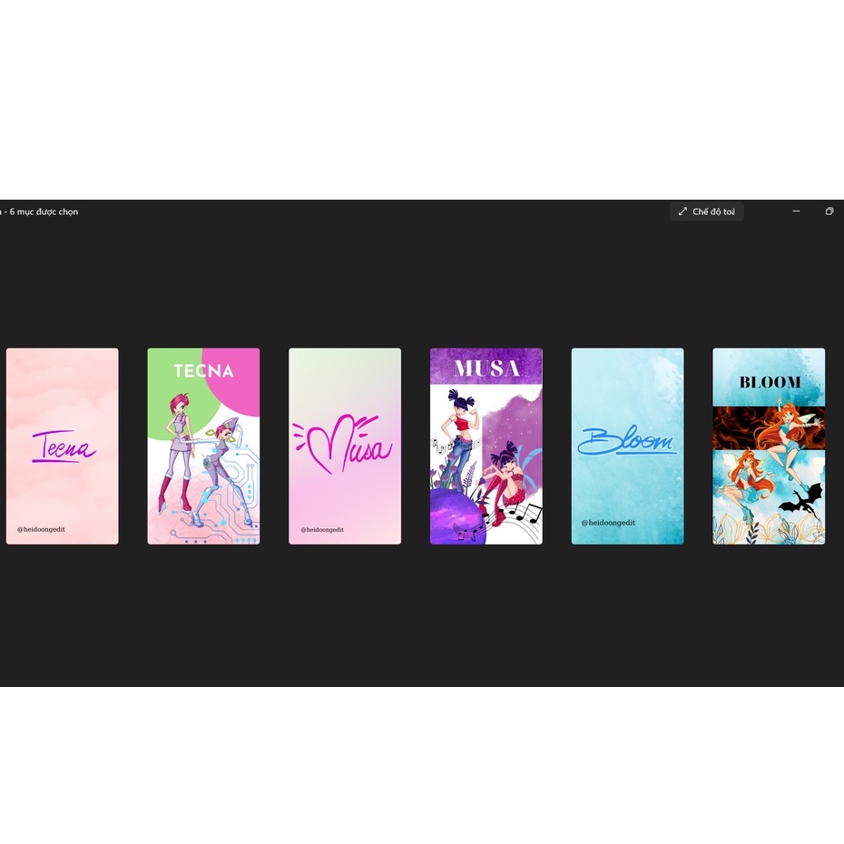 Thẻ card bo góc Winx club (đọc kĩ mô tả) .