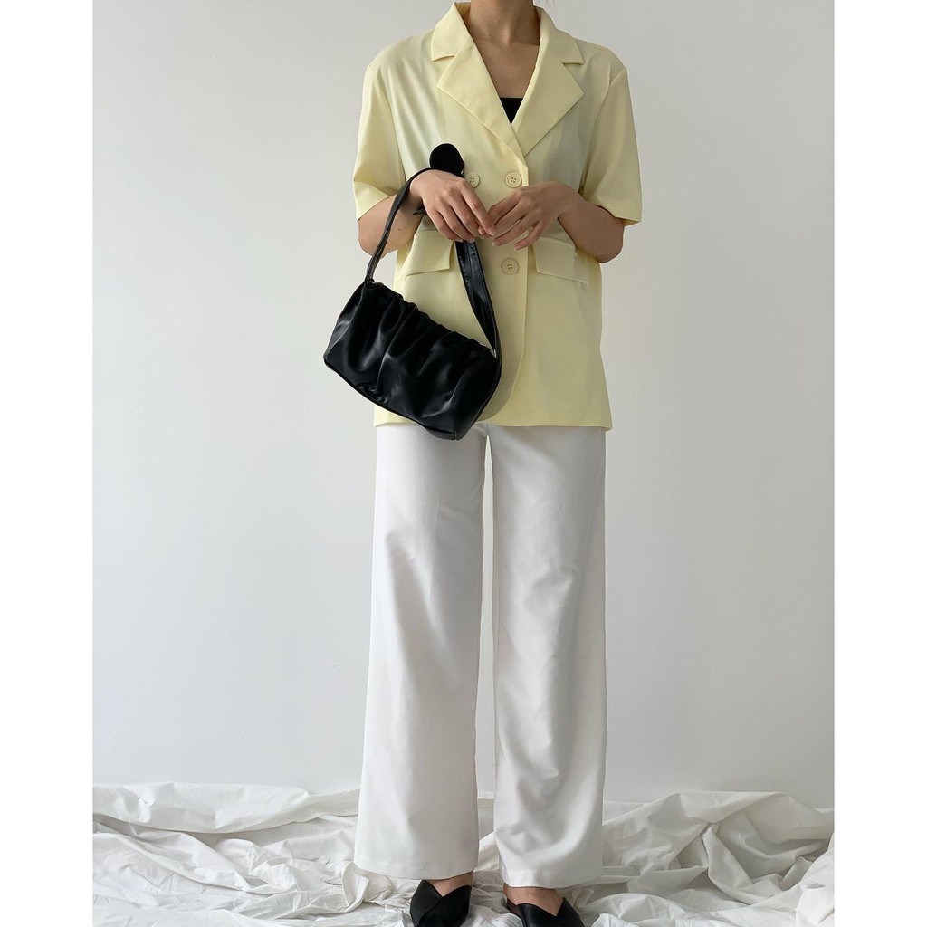 Áo Blazer tay ngắn 1 lớp, vải cotton mịn | BigBuy360 - bigbuy360.vn