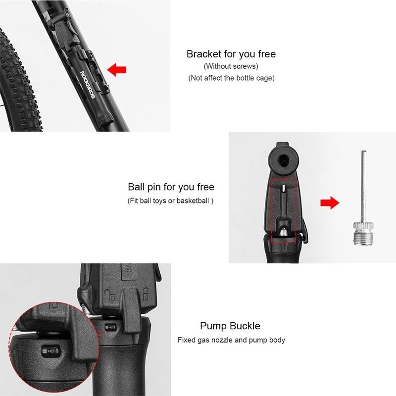 [Fulfilled by Shopee] Bơm xe đạp ROCKBROS thiết kế mini tiện lợi