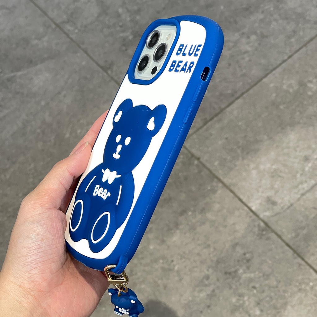 Ốp Điện Thoại Silicon In Hình Gấu Klein Cho Iphone 6 6s 7 8 plus X XR XS 11 12 13 Pro max