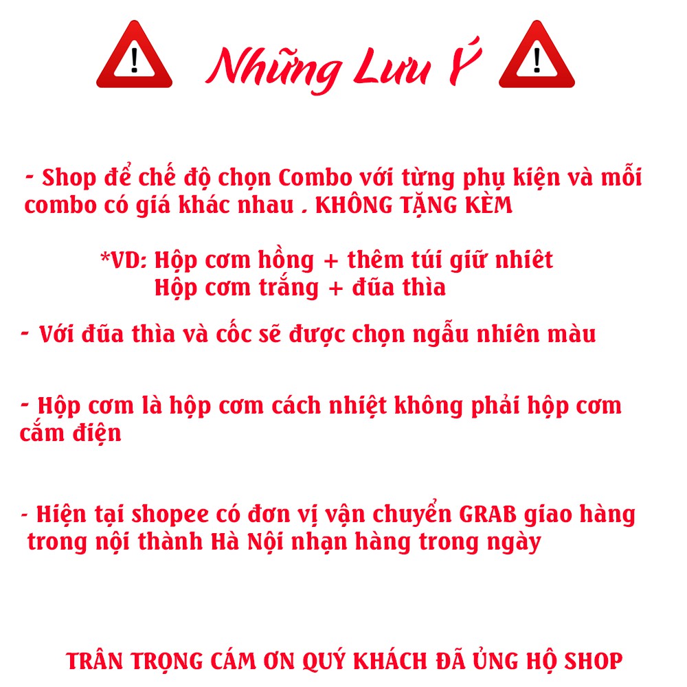 [Đủ Phụ Kiện] Hộp Cơm Giữ Nhiệt 2 Tầng 3 Ngăn Cao Cấp Chất Liệu Khay Inox304 Không Gỉ Chống Tràn HC-02