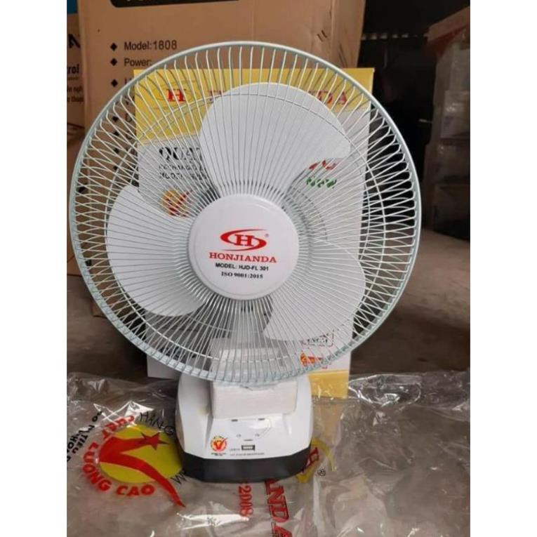 Quạt sạc tích điện Honjianda ⚡ BH 6 THÁNG ⚡ FL 301 có ổ sạc USB và đèn