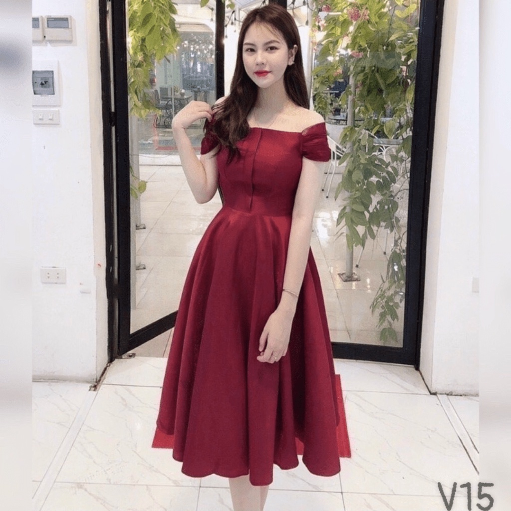 (FREE SHIP) ĐẦM XÒE NỮ THIẾT KẾ DỰ TIỆC TAFTA XINH XẮN SANG CHẢNH PU VALENTINNA