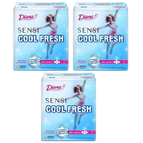 BVS Diana SenSi Cool Fresh siêu mỏng - vệ sinh phụ nữ cánh 8 miếng