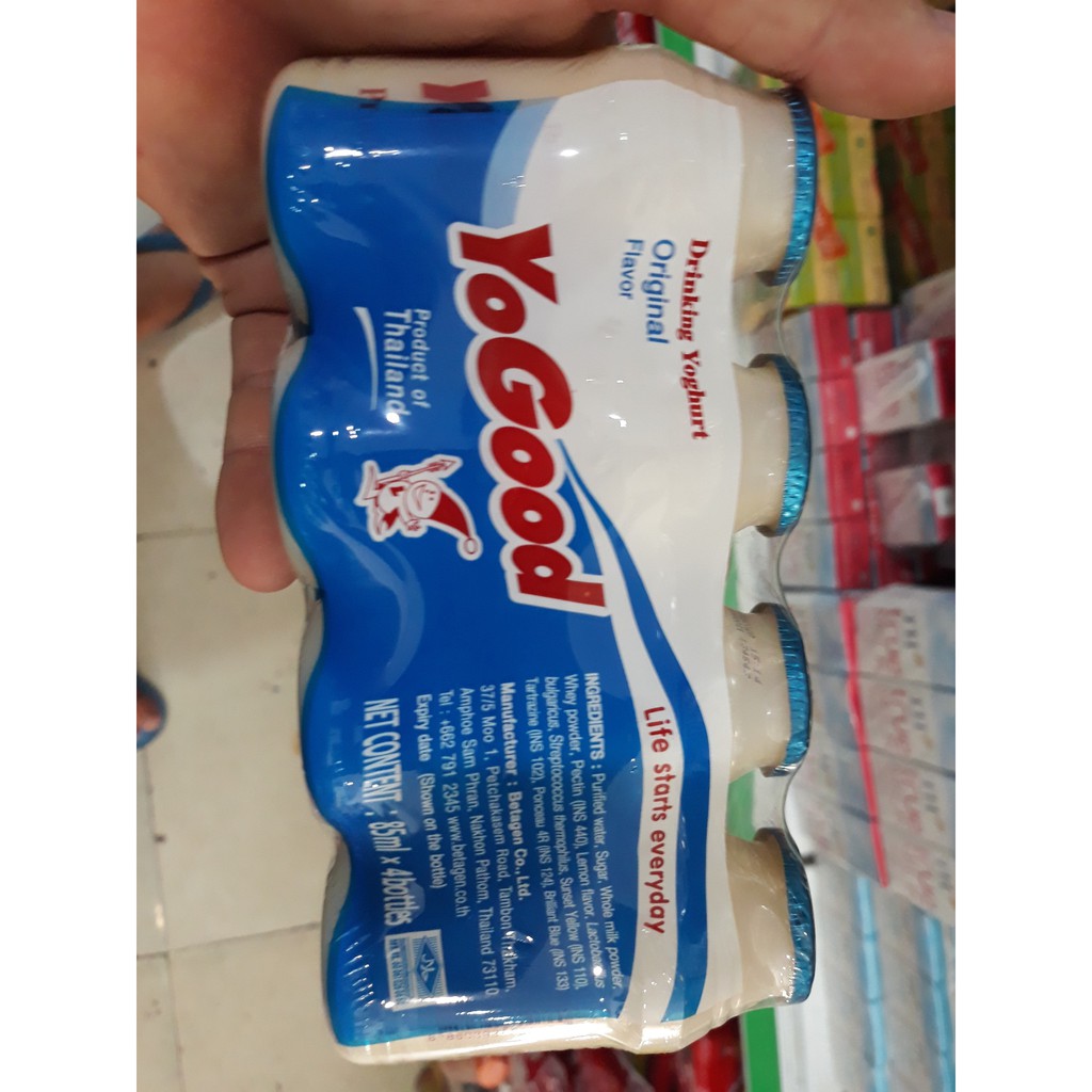Sữa chua uống tiệt trùng YoGood 85mlx 4 lọ .