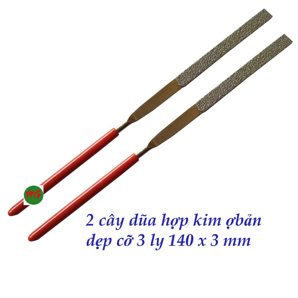 2 cây dũa dẹp hợp kim mài dũa kim loại có 3 cỡ để lựa chọn 180 x 5 - 160 x 4 - 140 x 3