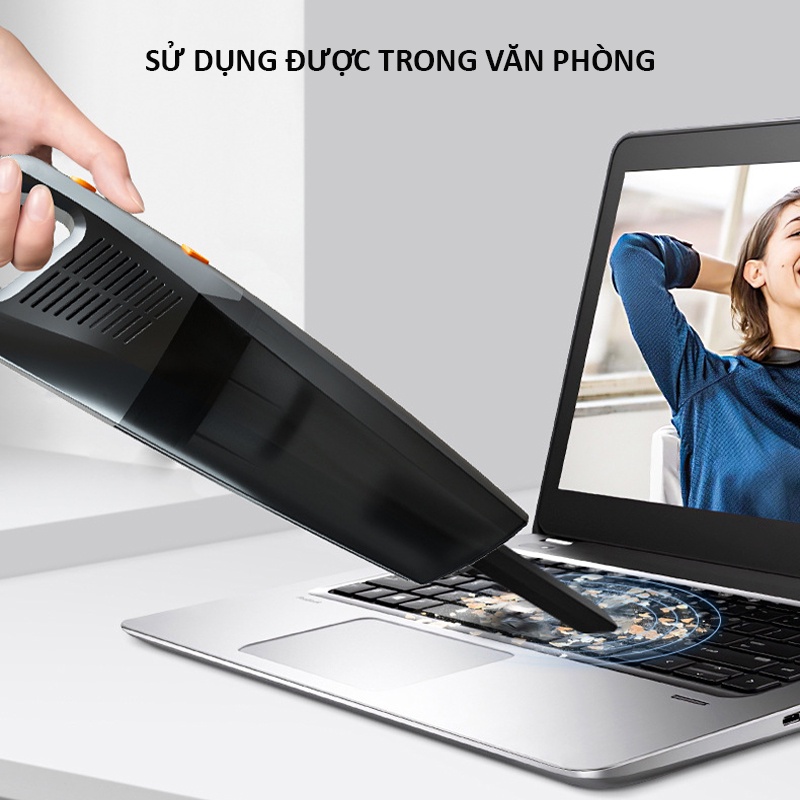 Máy hút bụi không dây cầm tay lực hút mạnh 7000PA, may hut bui mini công suất cao C1398-2 sạc nhanh, có thể hút khô