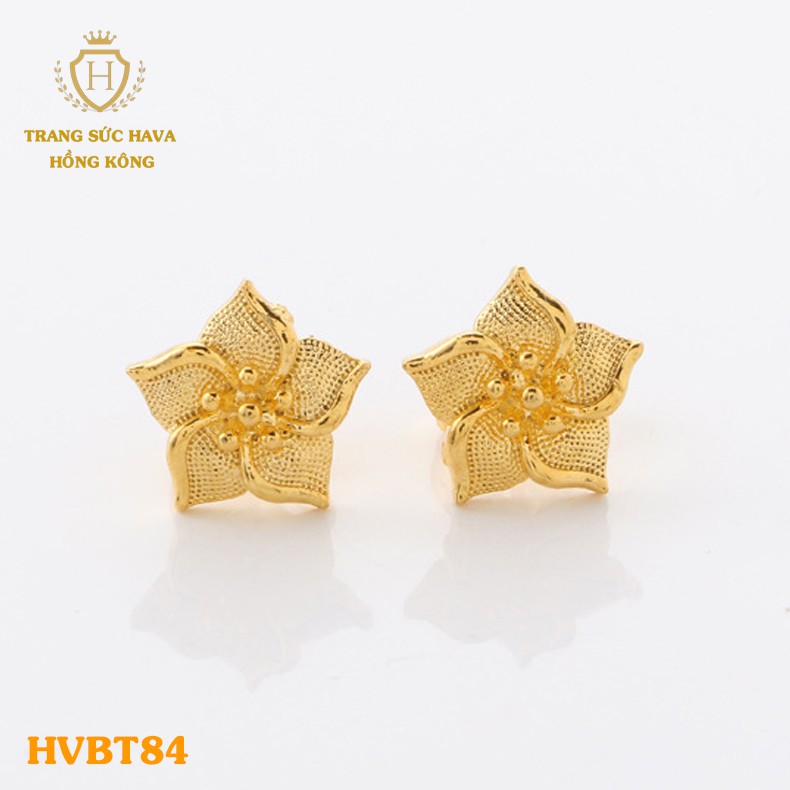 Bông Tai Nữ Dáng Dài Titan Xi Mạ Vàng Non 24k Cao Cấp - Trang Sức Hava Hong Kong - HVBT84