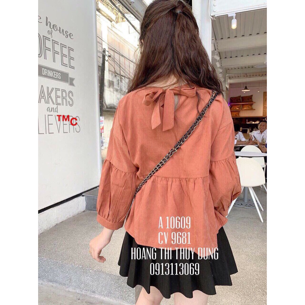 Áo Voan Kiểu Tay Phồng Thắc Nơ Sau Gáy Duyên Dáng TTSL0225