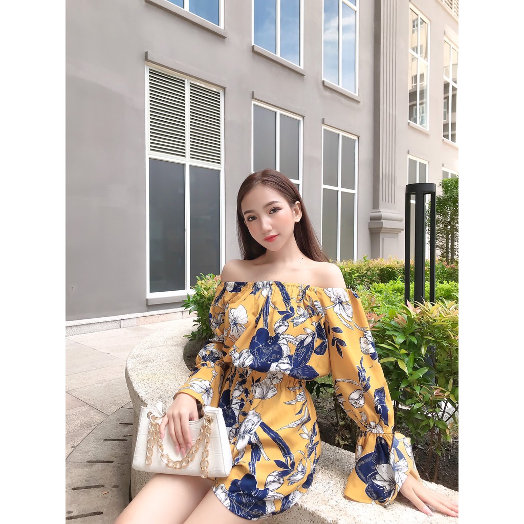 YELLOWTAG - Jum thời trang ngắn bẹt vai tay loe dạo phối | BigBuy360 - bigbuy360.vn