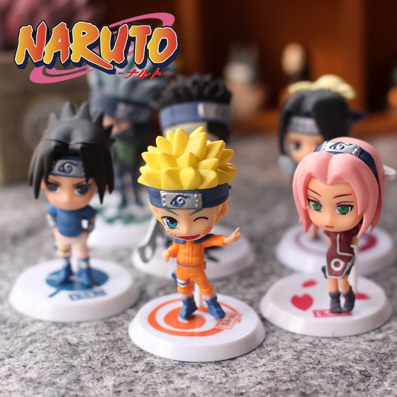 Set 6 / 12 Mô Hình Nhân Vật Phim Hoạt Hình Naruto Bằng PVC