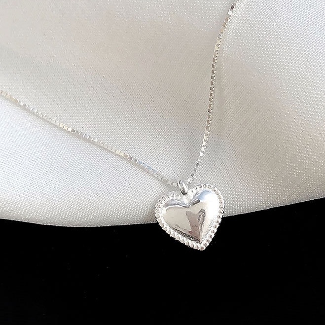 Dây chuyền bạc ý 925 trái tim tình yêu quà tặng nữ