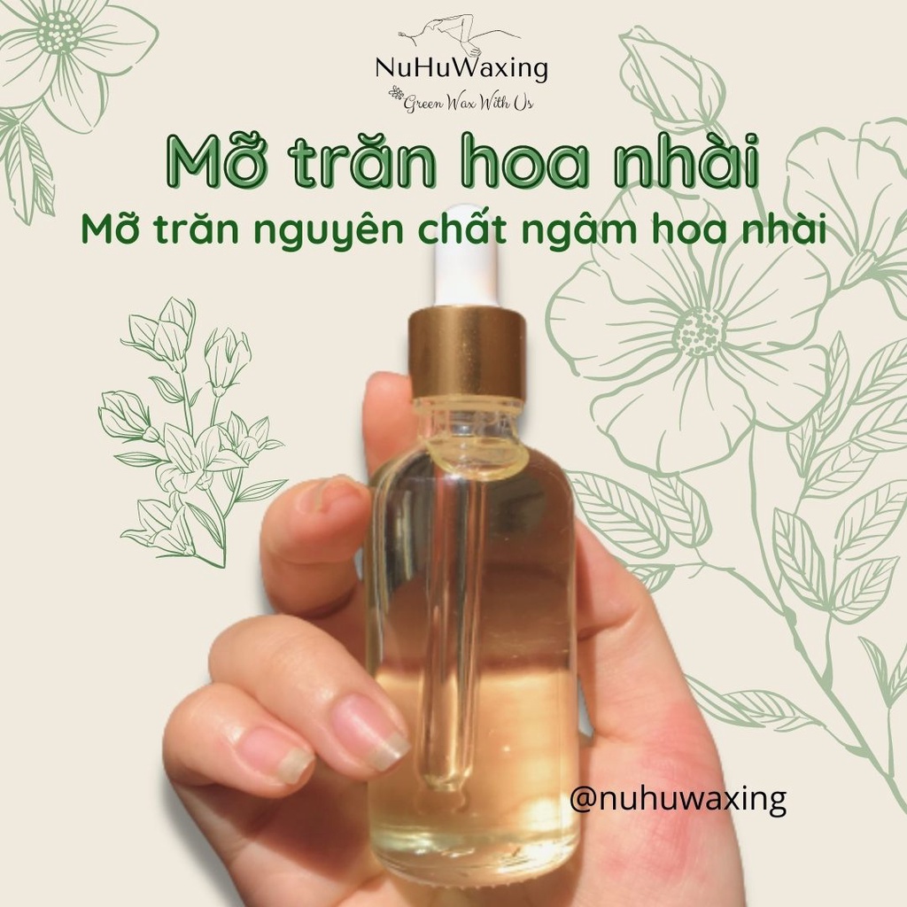 Mỡ trăn triệt lông nguyên chất NuHuWaxing 30ml 50ml, mỡ trăn hoa nhài