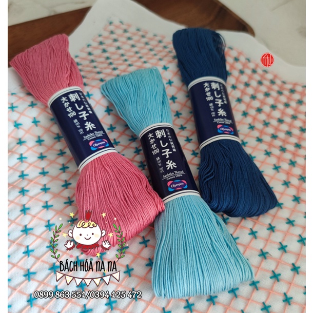 Chỉ Thêu SỢI BÔNG NHẬT BẢN Bó gồm 40 sợi Thêu tay trang trí, CHỈ CAO CẤP  Bách hóa Na na Handmade DIY Shop