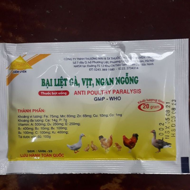 Bại liệt gà, vịt, ngan, ngỗng - DU