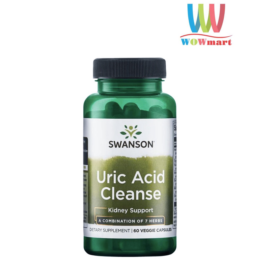 Viên uống hỗ trợ thận Swanson Uric Acid Cleanse Kidney Support 60 viên