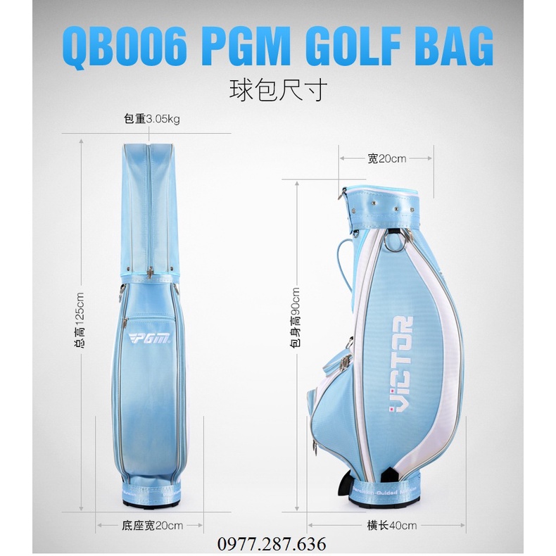 Túi gậy golf nữ PGM Women Staff da PU đựng 14 gậy cao cấp chống trầy xước TM040