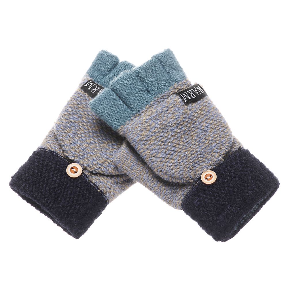 Găng tay len hở ngón giữ ấm thời trang mùa đông cho nam nữ