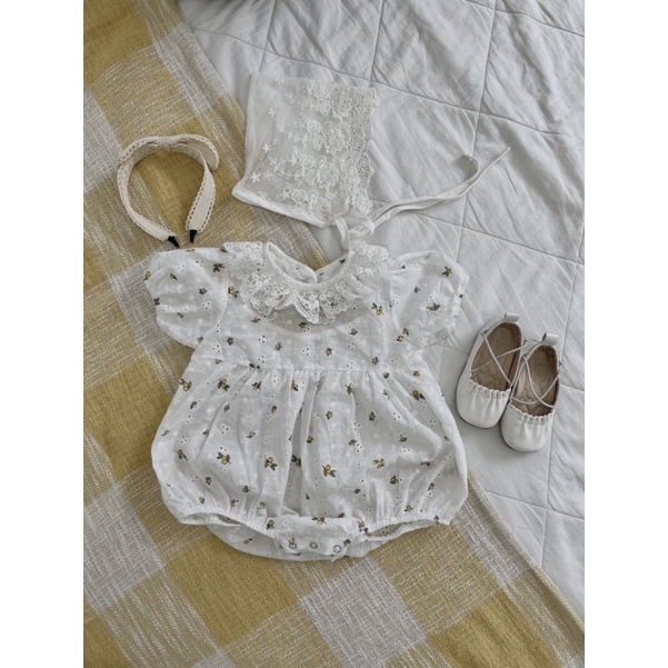 Đồ bộ liền thân lireri + nón ren handmade Nanci room