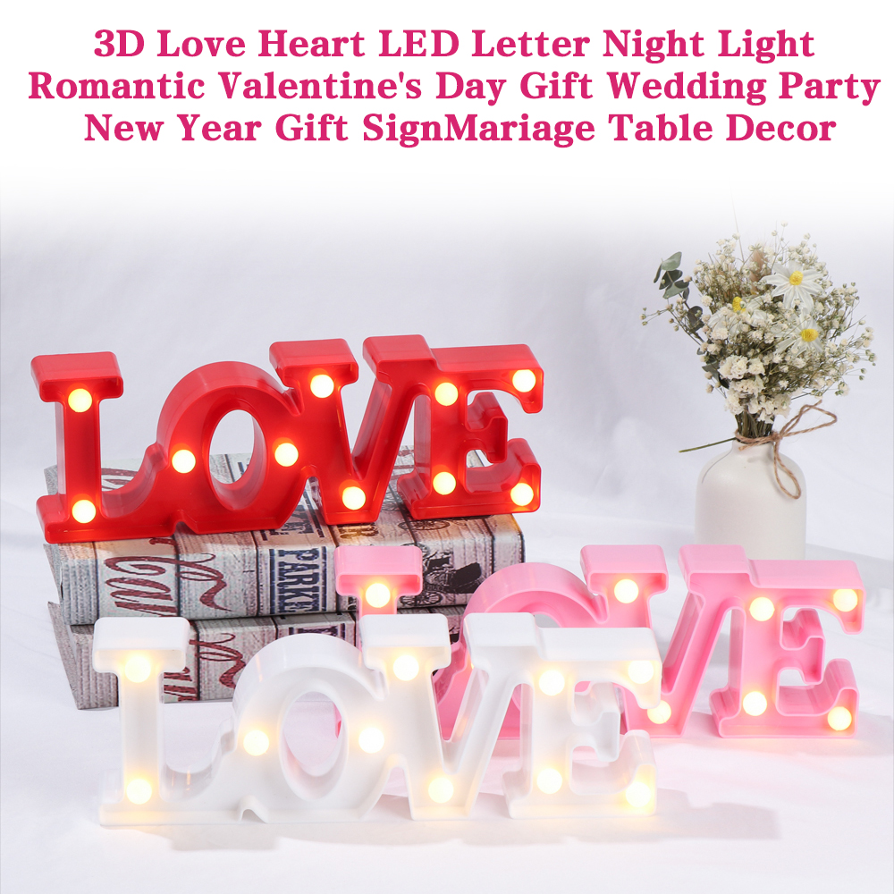 Đèn Led 3d Hình Trái Tim Mới Trang Trí Bàn Tiệc Cưới / Ngày Valentine