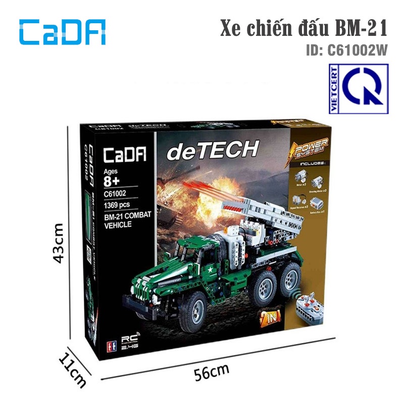 Bộ đồ chơi lắp ráp pháo phản lực - Lego lắp ghép pháo phản lực BM-21 điều khiển từ xa- Hàng cao cấp- CADA C61002W
