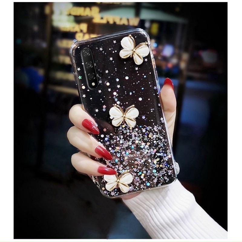 Ốp điện thoại đính đá lấp lánh hình con bướm 3D cho Iphone 12 mini 11 Pro Max X Xr Xs Max 7 8 6 6s Plus siêu xinh | BigBuy360 - bigbuy360.vn