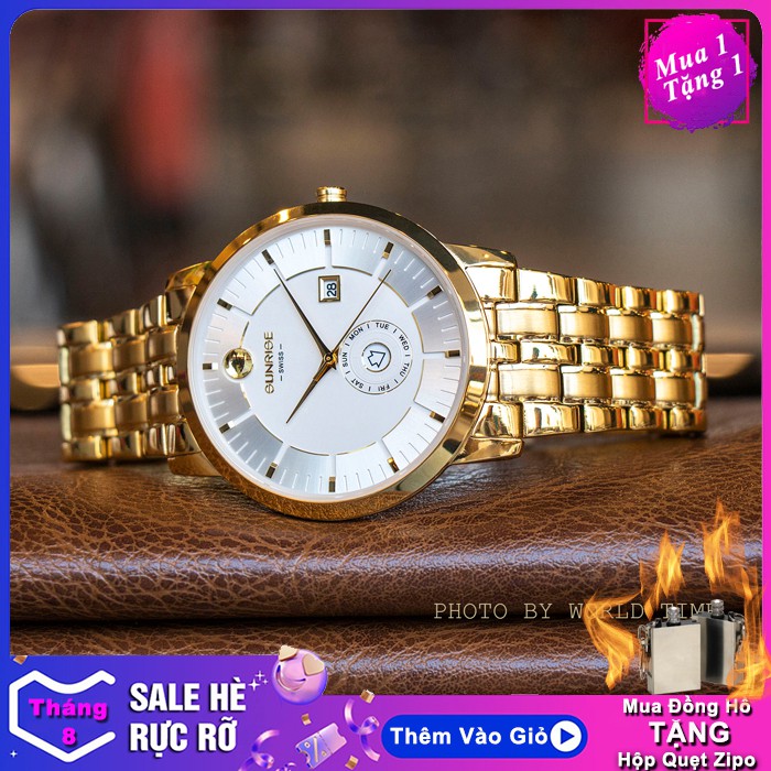 Đồng Hồ Nam Sunrise 1115SA , Chính Hãng Full Box , Kính Sapphire Chống Xước , Chống Nước