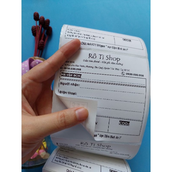 50 Tem Hóa Đơn In Sẵn Thông Tin Kích Thước 10x10cm