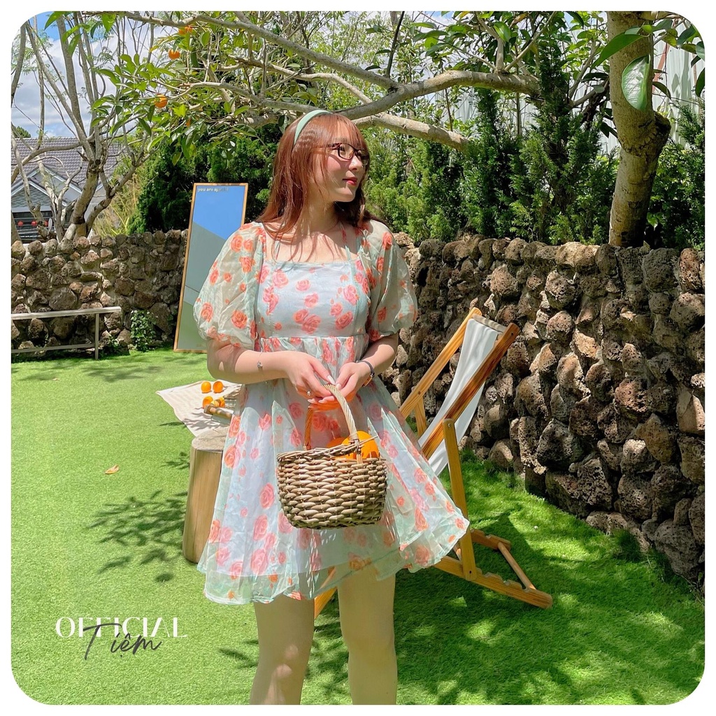 [Hàng mới về] Đầm babydoll hoa tay phồng siêu xinh đi biển/ đi dạo - Bloomy Dress - Tiệm Official | BigBuy360 - bigbuy360.vn