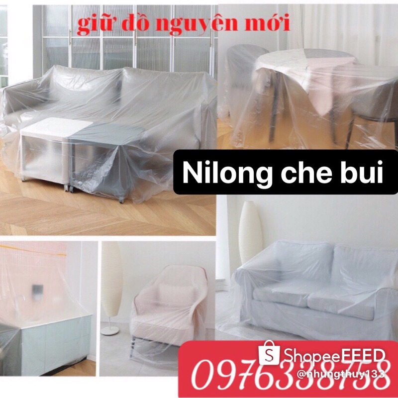 Màng bọc nilong đa năng che bụi, che sơn, che chắn bụi nhiều kích thước