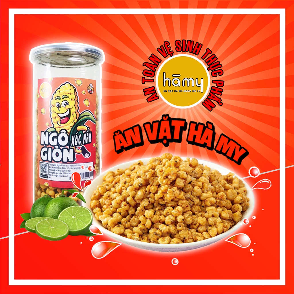 Ngô giòn xóc mắm cay hũ 350g đồ ăn vặt Hà My