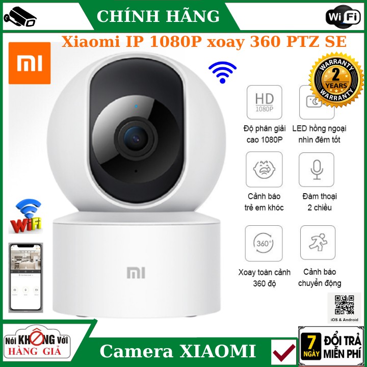 Camera Xiaomi camera wifi IP 1080P xoay 360 PTZ SE , đàm thoại 2 chiều , cảm biến cảnh báo chuyển động