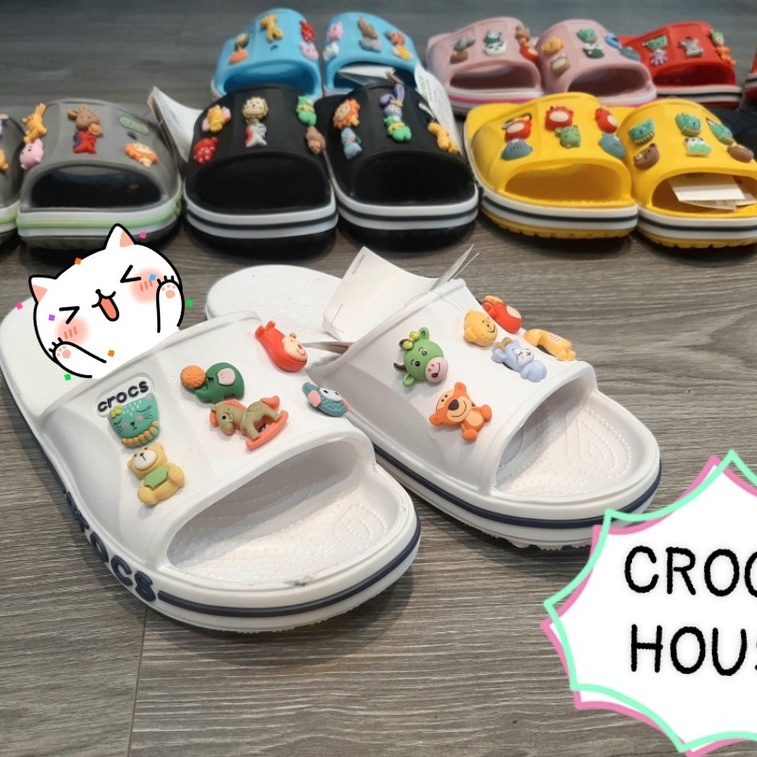 Dép quai ngang crocs baya nam nữ tặng kèm jibbitz, dép crocs quai ngang giá rẻ, dép lê cross - Crocs house