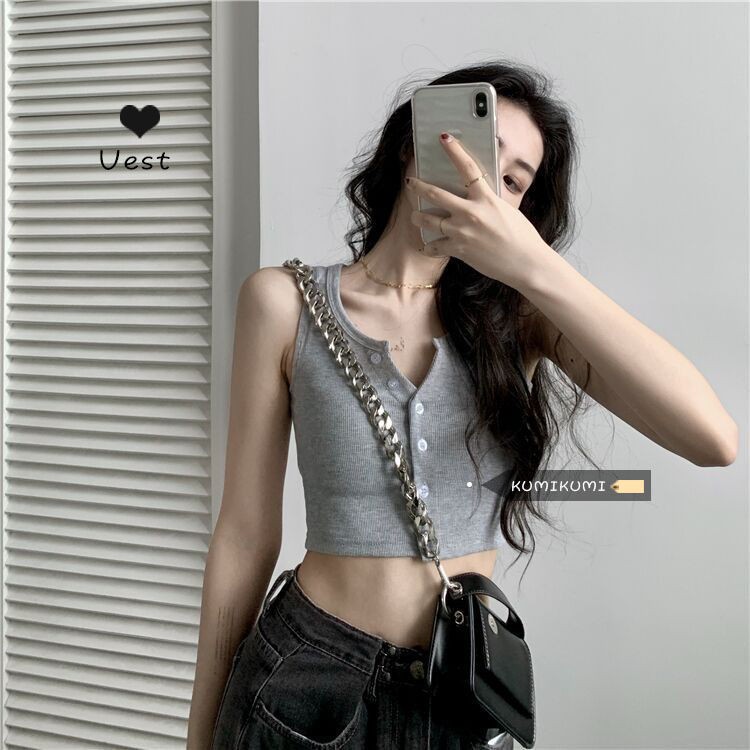 Áo Hai Dây Ôm Dáng Phong Cách Hàn Quốc Thời Trang Mùa Hè Cho Nữ