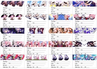 Nhãn vở honkai impact 20 cái
